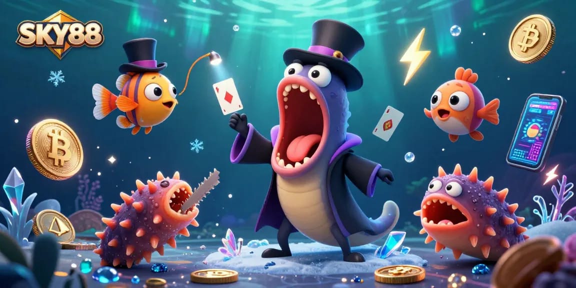 Experience thrilling gaming at SKY88 with a magical underwater casino extravaganza.