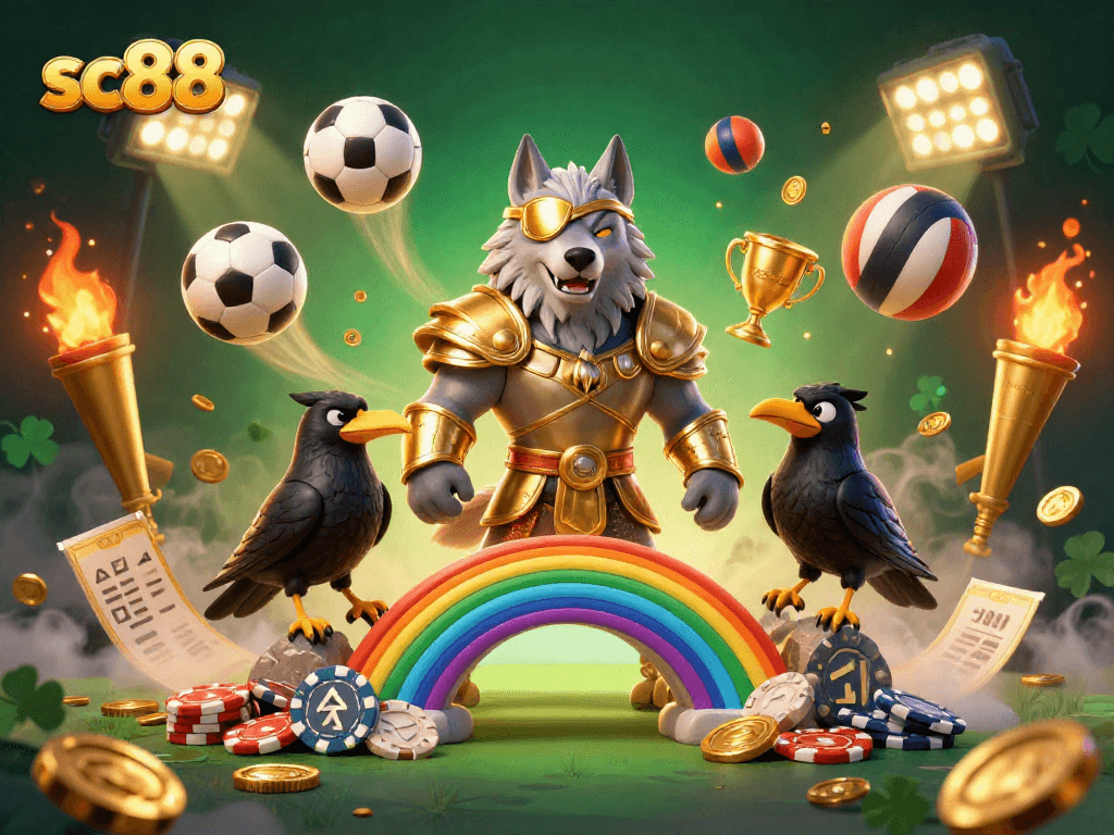sc88 brings excitement with 3D Norse characters amid dynamic sports betting elements.
