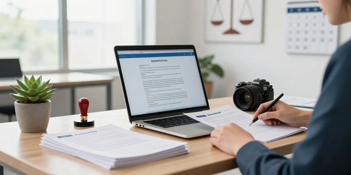 Apostille Toronto professional preparing legal documents at a modern office desk with certified papers and a notary seal.
