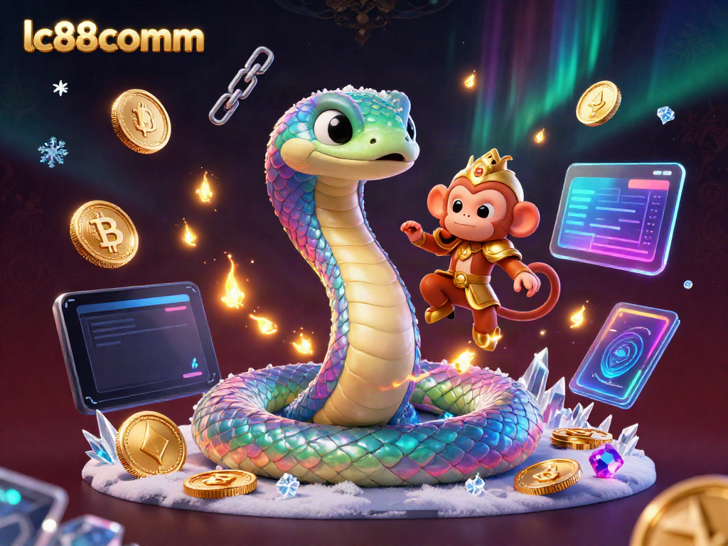 Experience gaming excitement at lc88comm with vibrant 3D characters and crypto elements