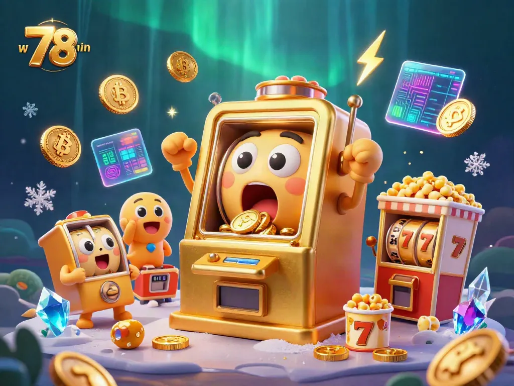 Engage in the thrilling jackpot celebration at 78win with a golden slot machine bursting with coins and action!