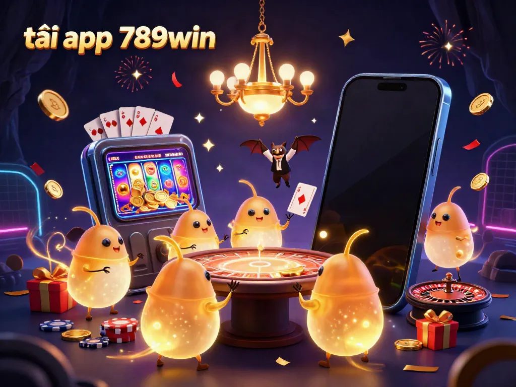 Engaging scene showcasing glowworms and a bat dealer lighting up a casino as you tải app 789win for thrilling gambling.