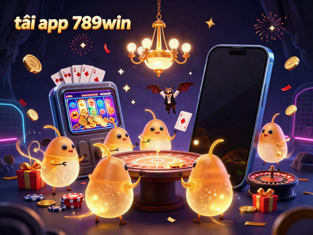 Engaging scene showcasing glowworms and a bat dealer lighting up a casino as you tải app 789win for thrilling gambling.