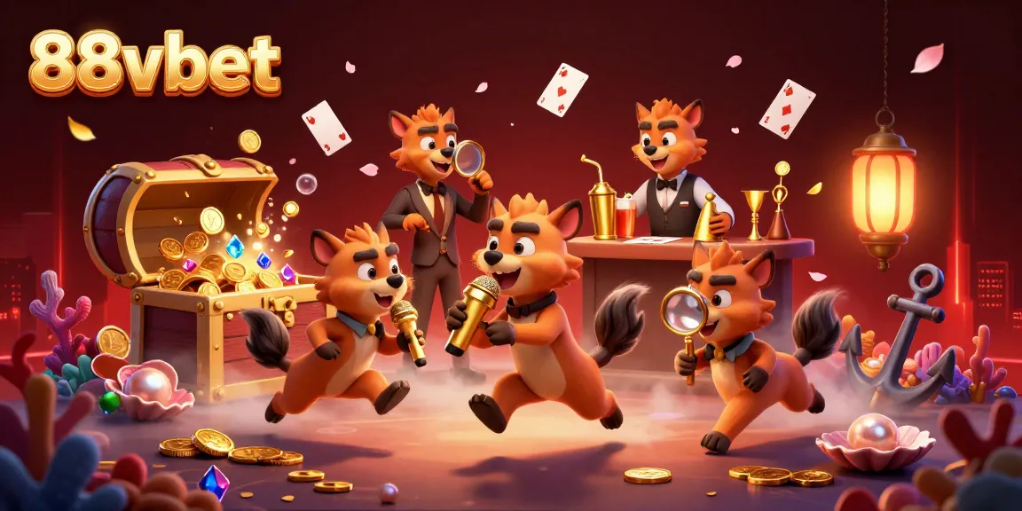 Experience the lively atmosphere of 88vbet with hyenas in a dynamic casino environment filled with gold and vibrant colors.