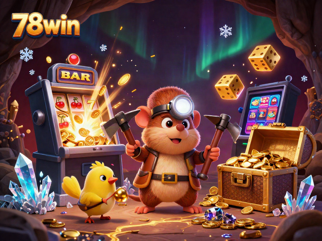 Experience thrilling wins at 78win with this immersive 3D casino scene bursting with vibrant graphics.