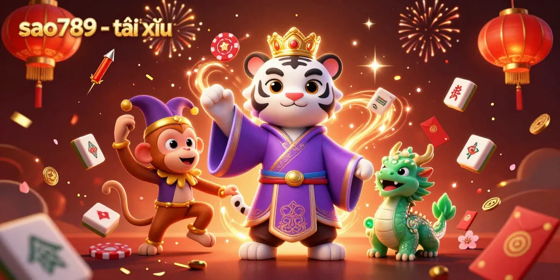 Engage in fantastic gaming adventures with sao789 - tài xỉu showcasing vibrant 3D casino characters.