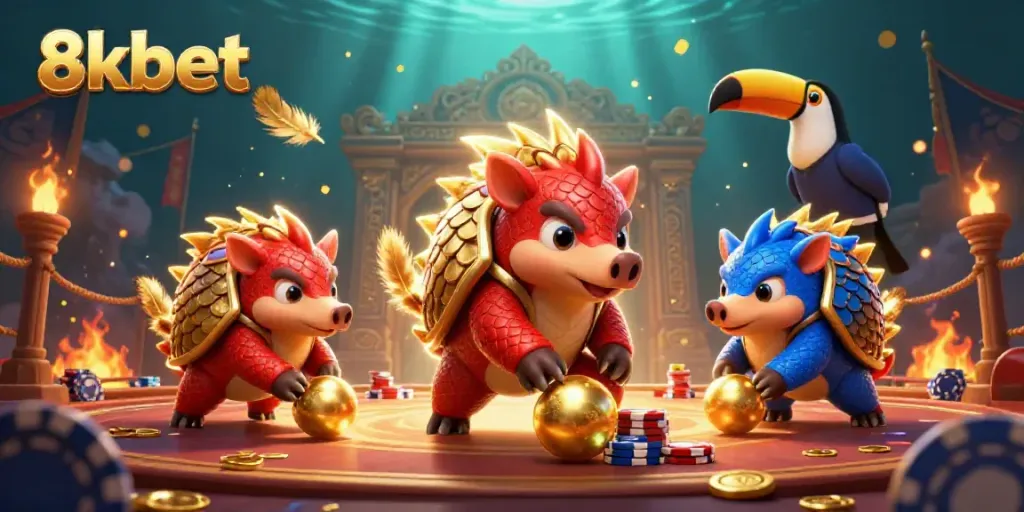 Experience the thrill of 8xbet with dynamic gameplay featuring vibrant pangolins and casino elements.
