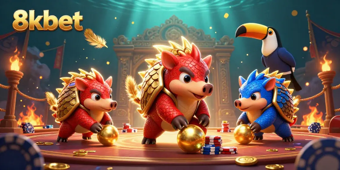 Experience the thrill of 8xbet with dynamic gameplay featuring vibrant pangolins and casino elements.