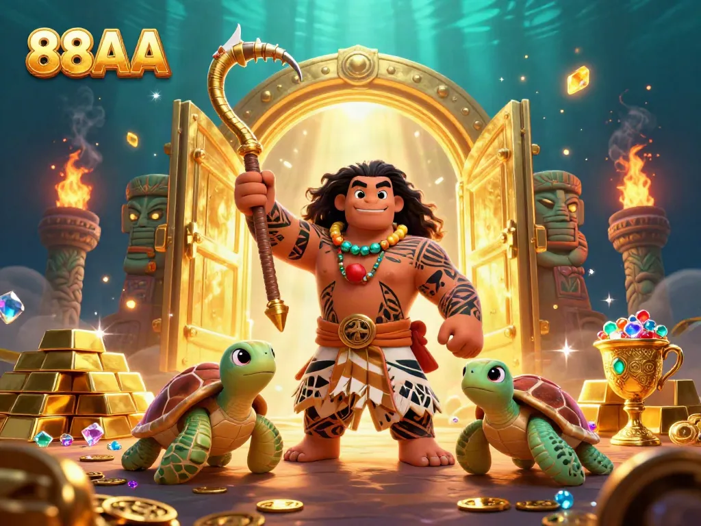 Experience the vibrant world of 88AA with a demigod hawk, treasures, and casino thrill.