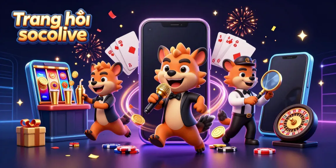 Engage with Trang chủ socolive's vibrant atmosphere featuring animated hyenas in a casino scene filled with excitement.