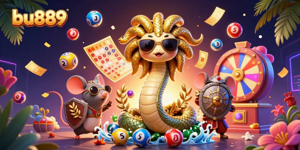 Experience thrilling gameplay with bu889 in this vibrant casino scene featuring Medusa and dynamic game elements.