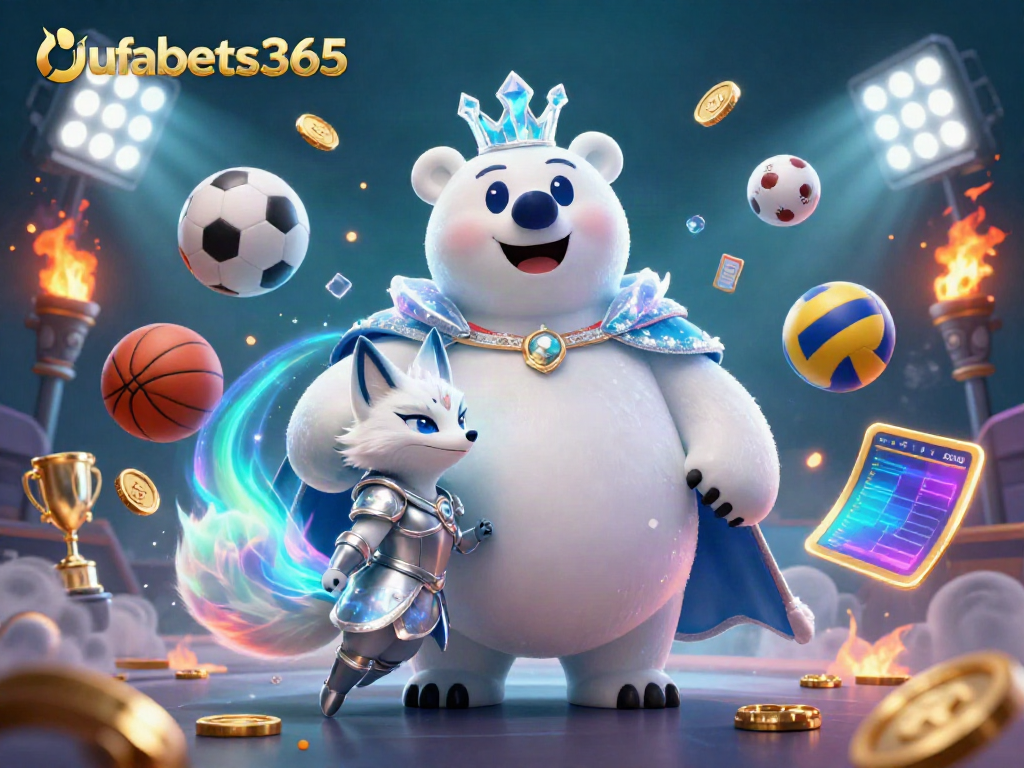Experience the excitement of ufabets365 with captivating characters amidst dynamic betting elements and vibrant colors.