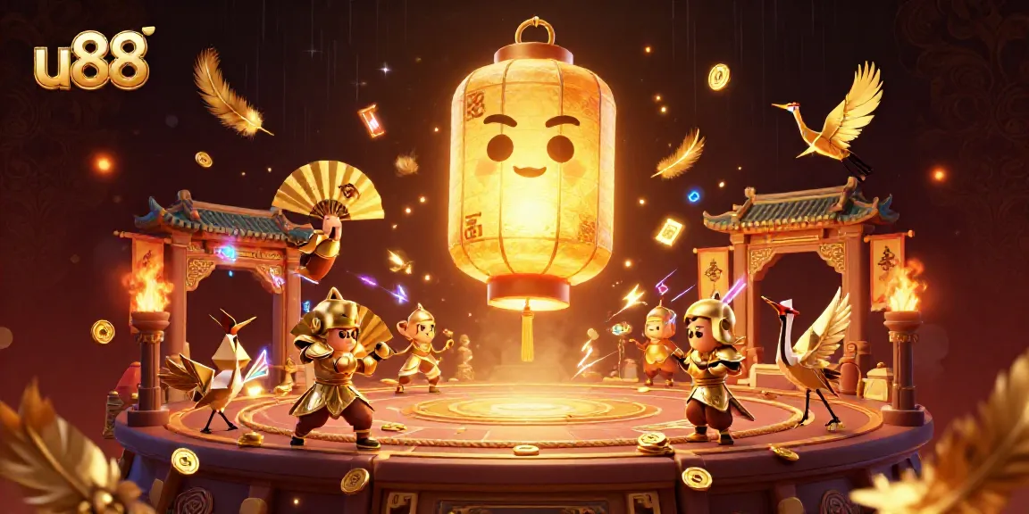 Experience thrilling gaming action at u88 with a vibrant casino scene featuring colorful characters and dynamic elements.
