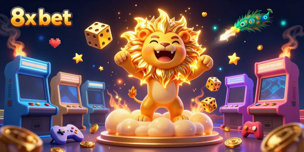 Experience thrilling bets at 8x bet in an action-packed casino scene full of vibrant characters and games.