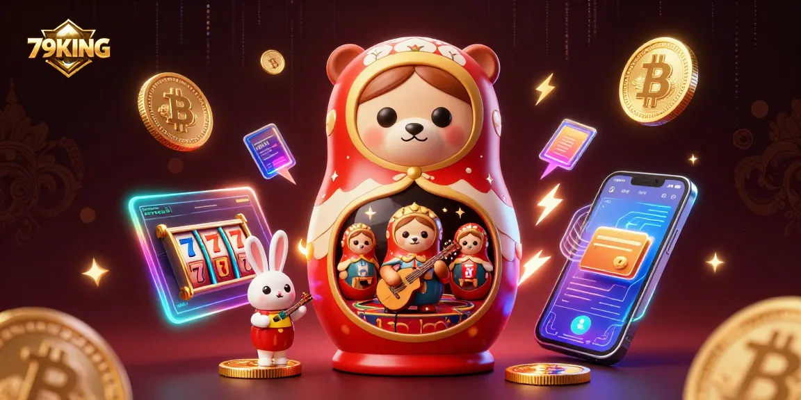 Play and win at 79KING with vibrant casino scenes and thrilling game elements.