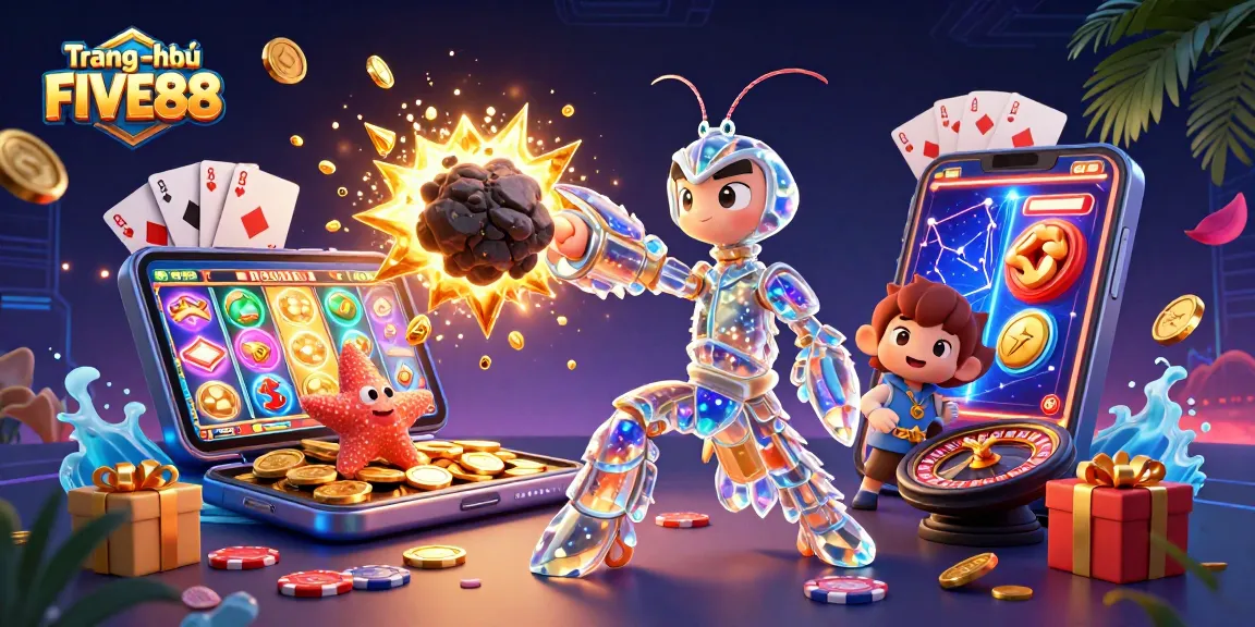Engage with ongoing excitement at Trang chủ FIVE88, showcasing a vibrant cosmic casino adventure.