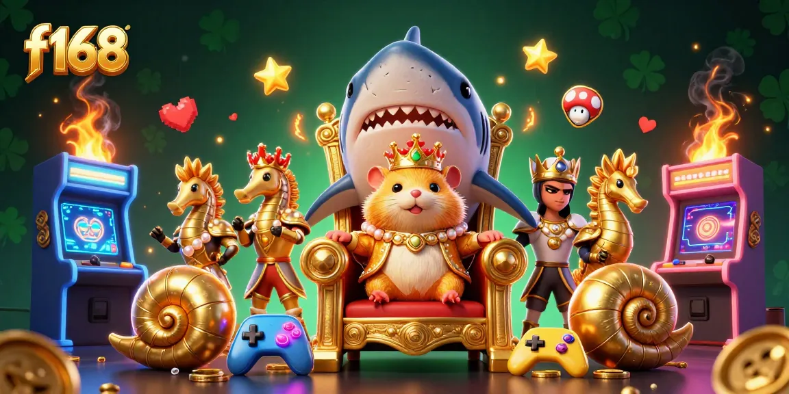 Engage in thrilling games at f168 casino with vibrant characters and glowing arcade elements.