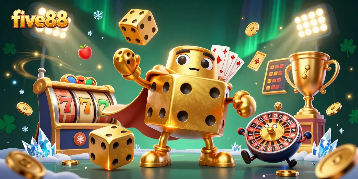 Experience thrilling gameplay at five88 with captivating slot elements, golden coins, and dynamic visuals.