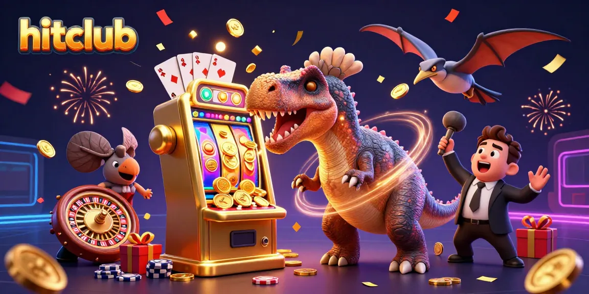 Engaging scene with hitclub's pachycephalosaurus celebrating a jackpot payout at a casino.