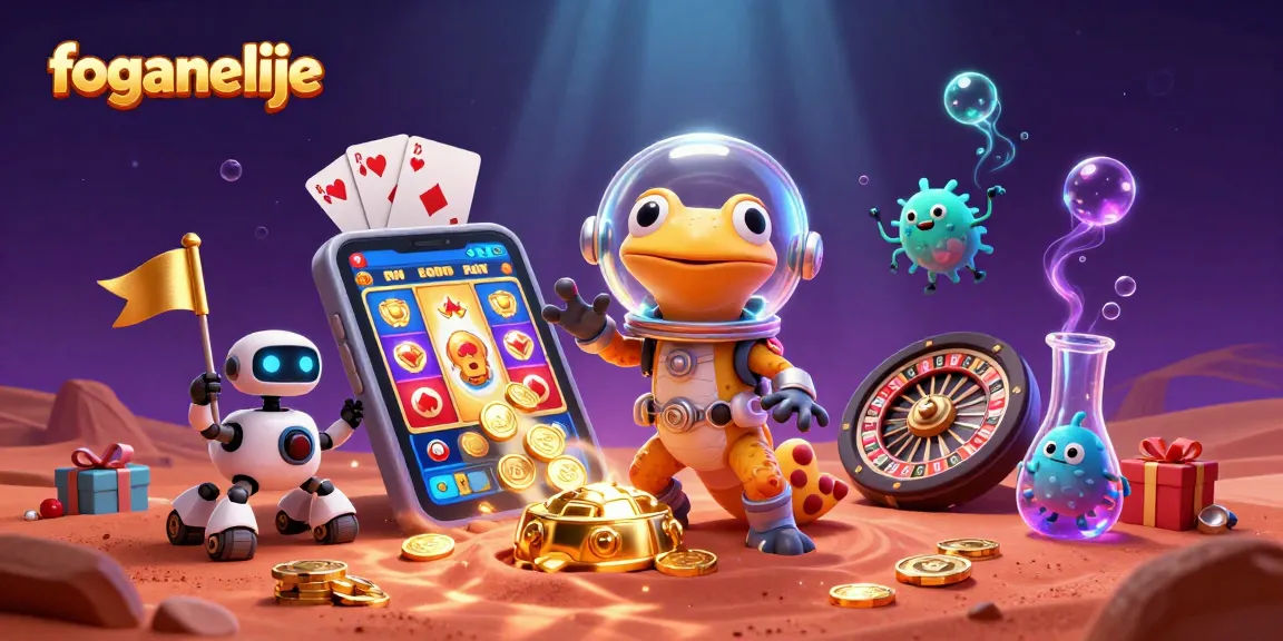 foganelije offers an exciting glimpse into a vibrant casino scene with animated characters and gaming excitement.