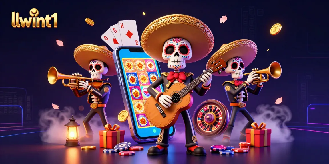 Engage with llwint1's vibrant online gaming world through creative 3D illustration featuring skeleton mariachi band.
