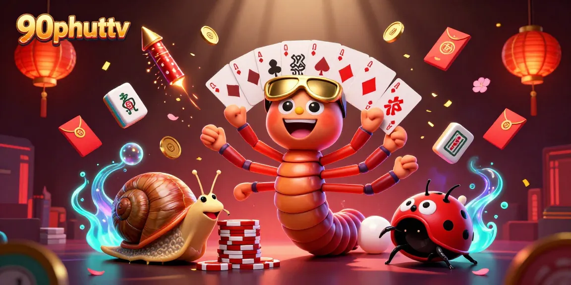 90phuttv showcases lively casino action with vibrant characters and festive gambling elements.