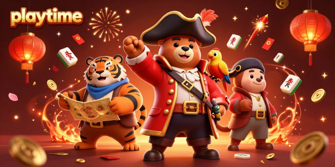 Experience thrilling playtime action with the dynamic pirate captain bear in a vibrant casino-themed illustration.