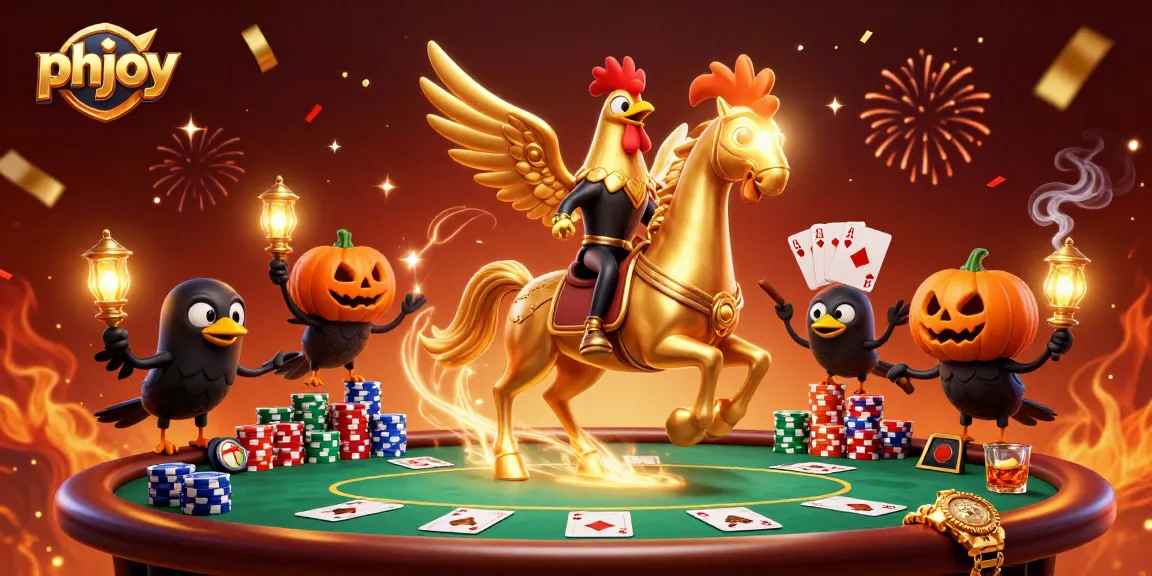 Experience excitement at phjoy with thrilling poker action under a golden rooster's guidance.