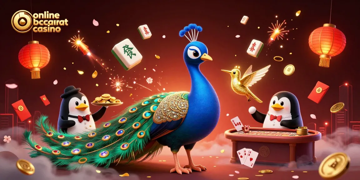 Experience the excitement of online baccarat casino with vibrant 3D characters in a dynamic casino scene featuring playful elements.