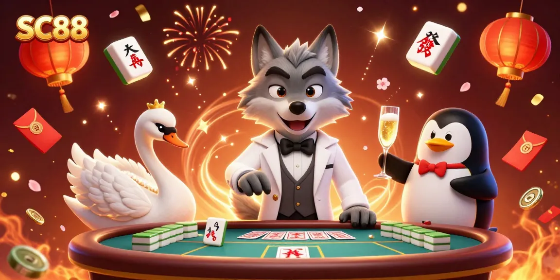 Engage with SC88 and win at the table with a cartoon wolf, elegant swan, and sophisticated penguin!