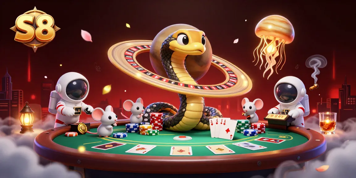 Experience the excitement of betting with S8 in a vibrant 3D casino adventure with colorful characters.