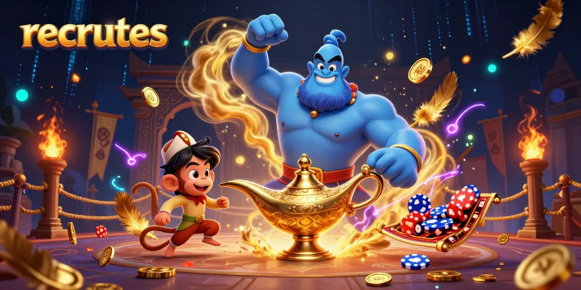 Engage in exciting gambling adventures with recrutes as a genie, monkey, and magic carpet bring the casino to life!