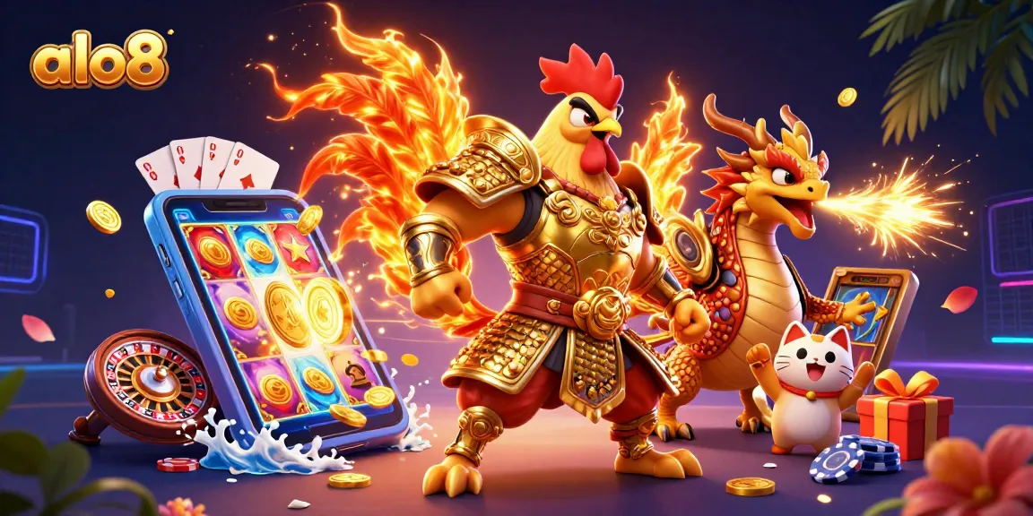 ALO8 engages players with vibrant casino elements and colorful characters in a thrilling betting scene.
